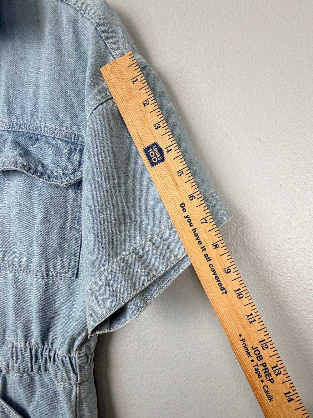 FREE PEOPLE Denim MARCI Coverall Jean Jumpsuit with Snap Pockets Clear Skies - Picture 8 of 12